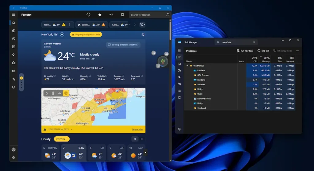 windows 11 hava durumu