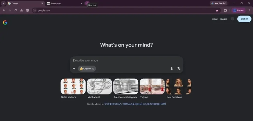 google yeni arama sayfası