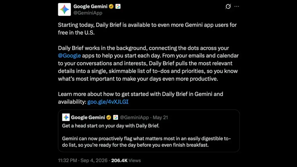gemini daily brief x post
