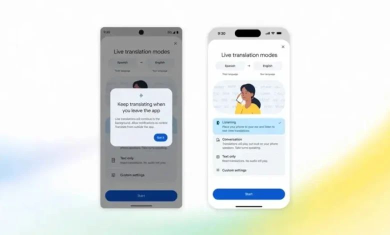 Google Translate canlı çeviri