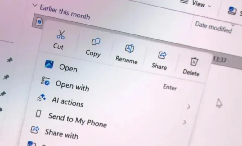 Windows 11 sağ tık menüsü
