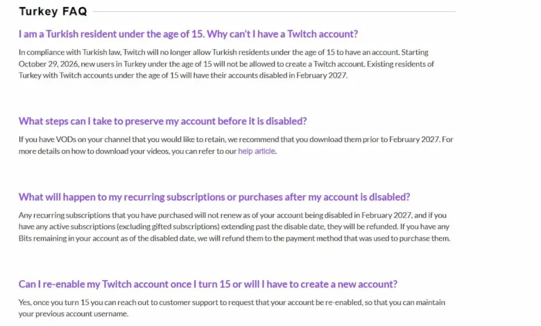 Twitch 15 yaş altı hesap yasağı