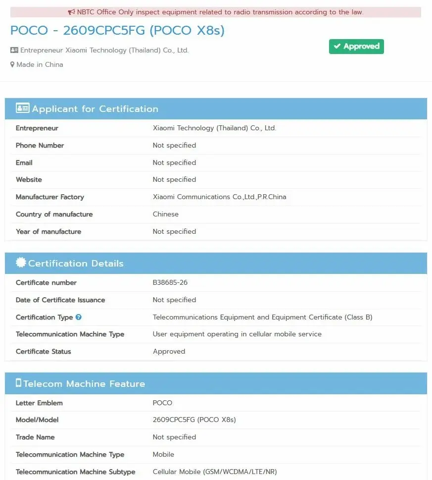 nbtc poco x8s